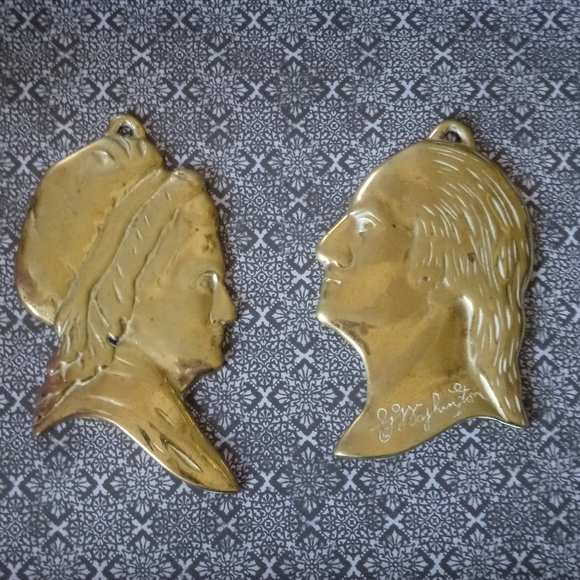 Reclaimed Vintage Other - George & Martha Brass Silhouettes